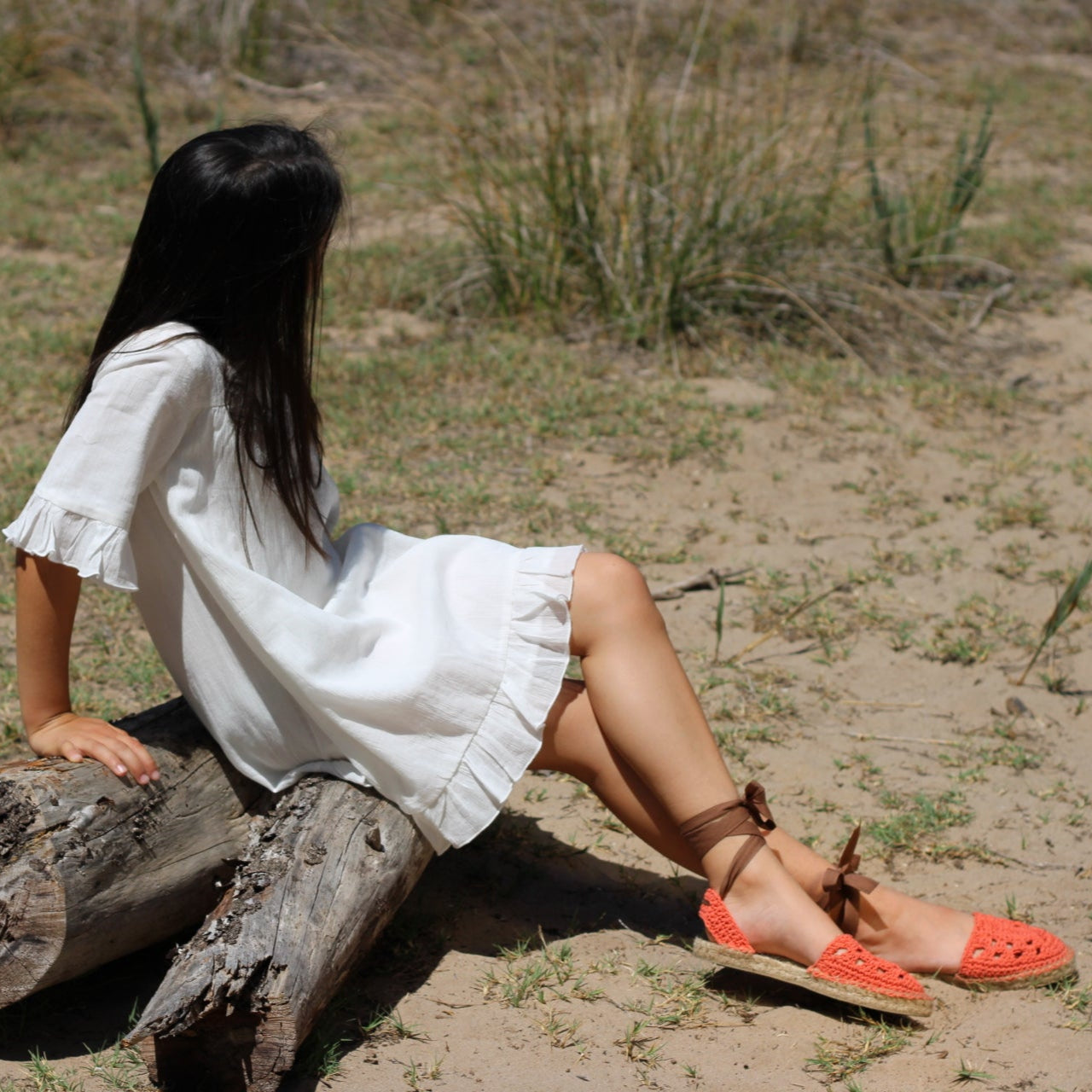 Sandalia de algodón para niña modelo Creta