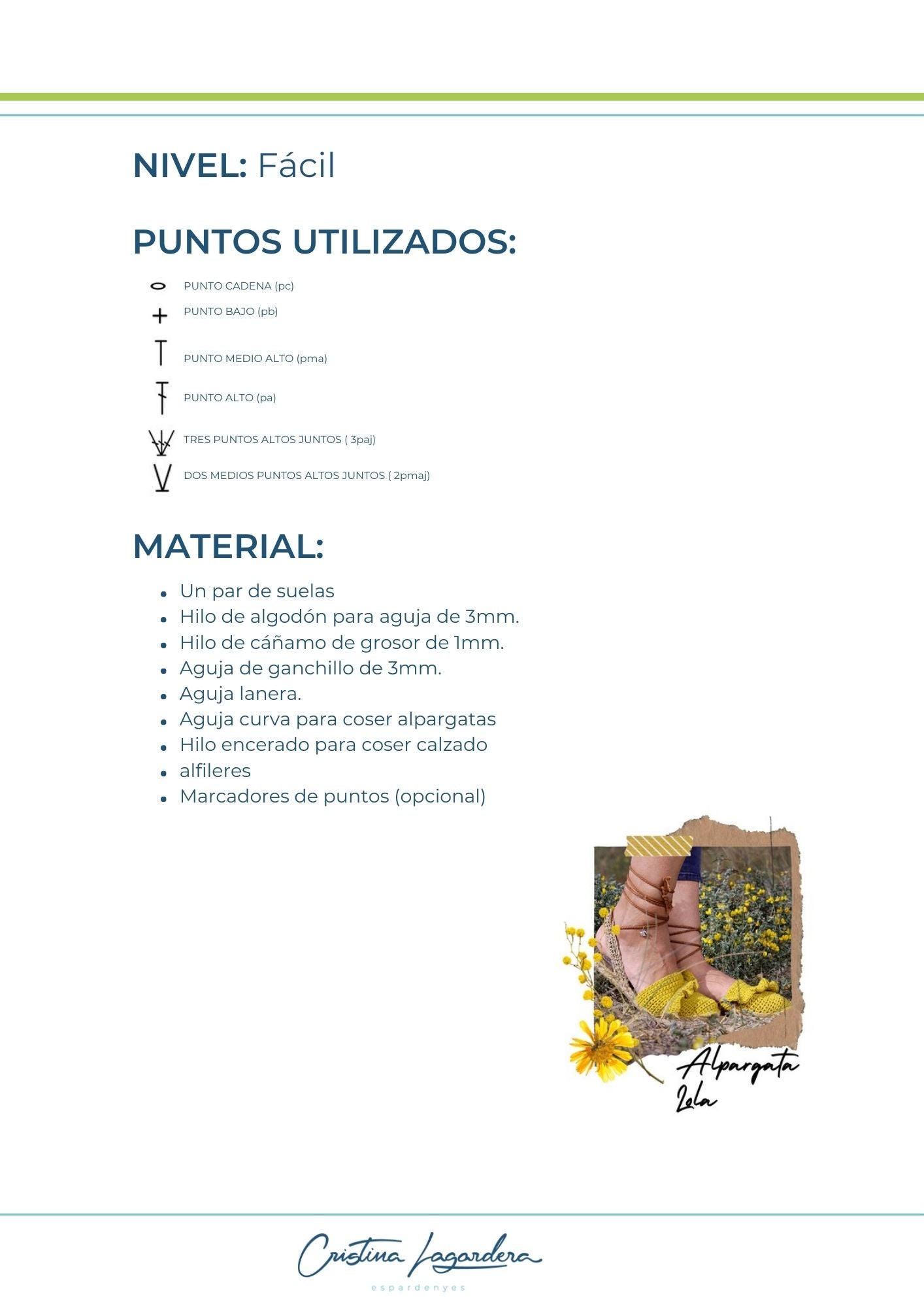 Patrón en PDF Alpargata LOLA